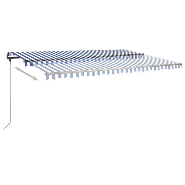vidaXL Τέντα Συρόμενη Χειροκίνητη με LED Μπλε / Λευκό 500 x 300 εκ.