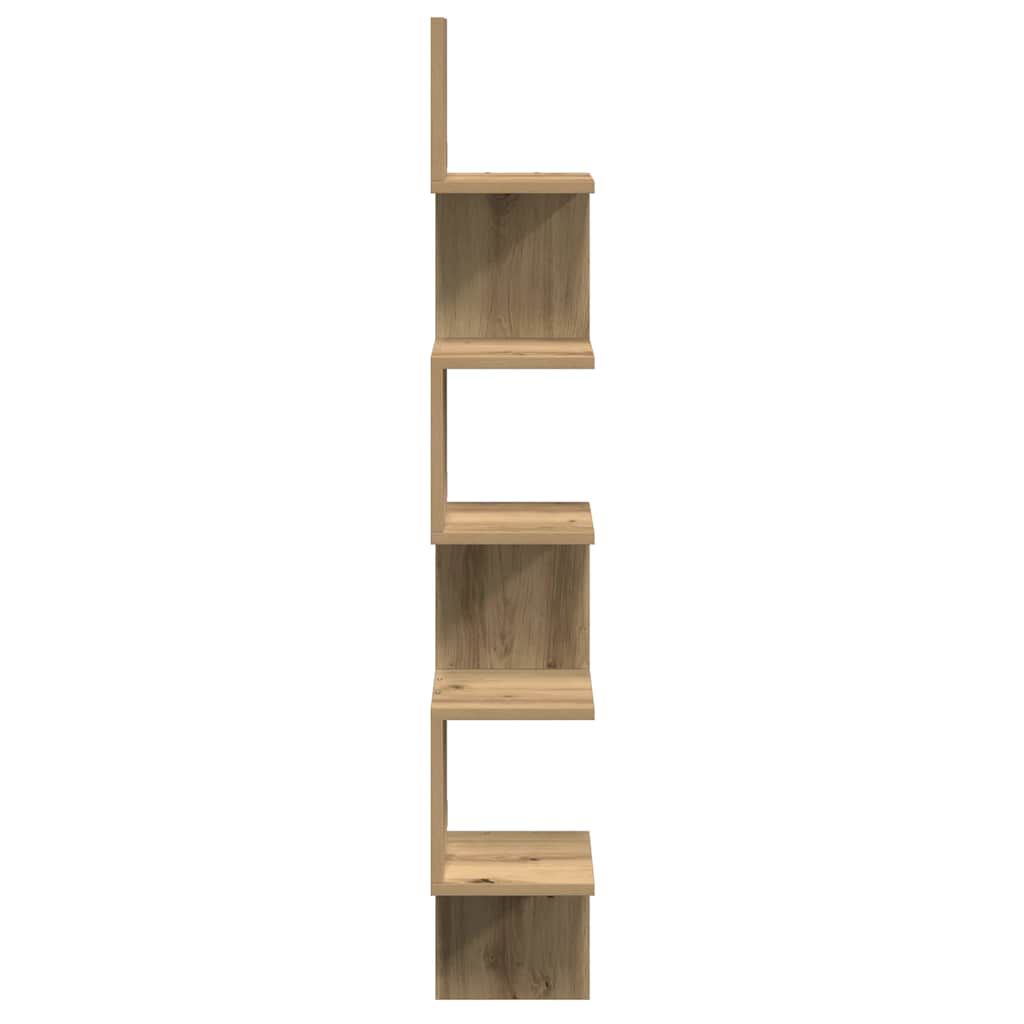 vidaXL Γωνιακό ράφι τοίχου Δρυς τεχνίτης 20x20x127,5 cm