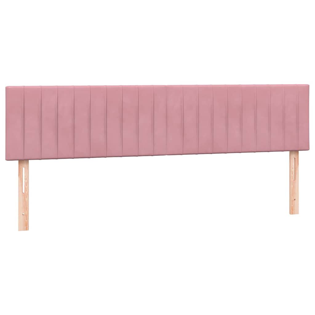 vidaXL Box Spring κρεβάτι με στρώμα ροζ 180x220 cm Βελούδινο
