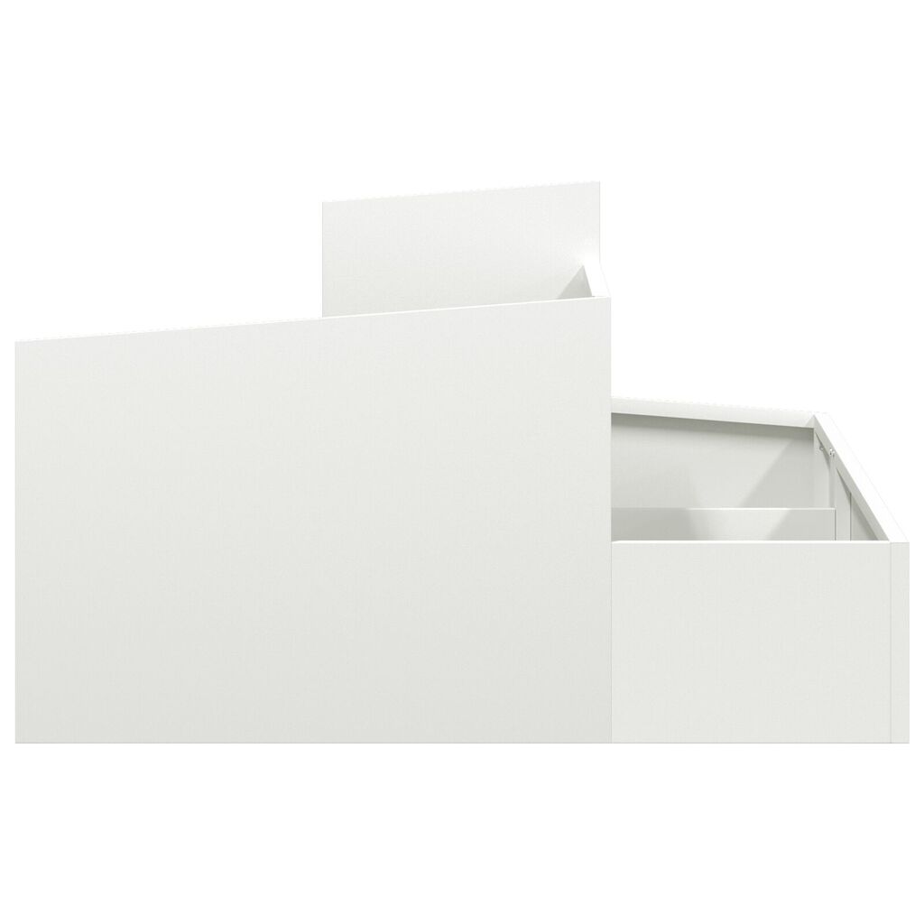 vidaXL Γλάστρα Λευκή 80x80x50 εκ. Κρύα Στερεά Χάλυβα