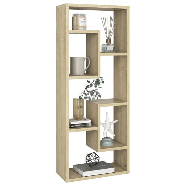 vidaXL Ραφιέρα Τοίχου Sonoma Δρυς 36x16x90 εκ. από Επεξεργασμένο Ξύλο