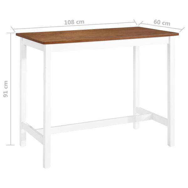 vidaXL Τραπέζι Μπαρ 108 x 60 x 91 εκ. από Μασίφ Ξύλο