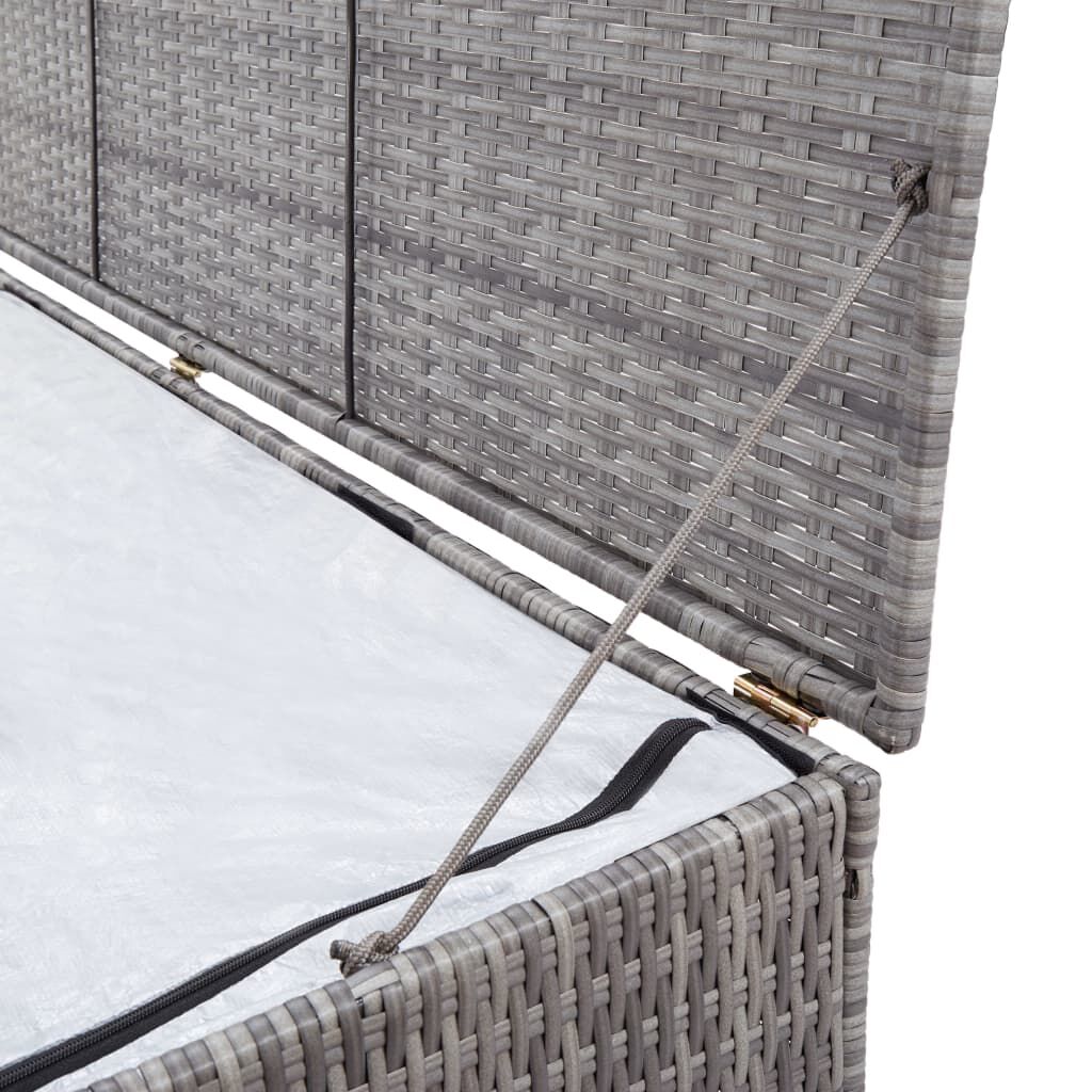 vidaXL Κουτί Αποθήκευσης Κήπου Γκρι 150x50x60 εκ. από Συνθετικό Ρατάν