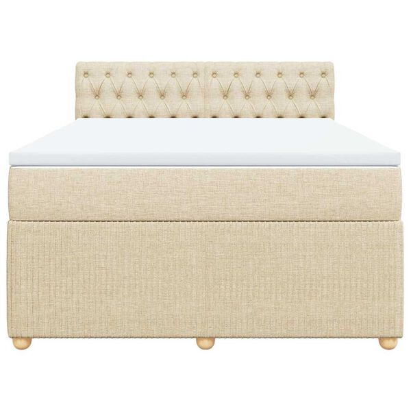 vidaXL &Kappa;&rho;&epsilon;&beta;ά&tau;&iota; Boxspring &mu;&epsilon; &Sigma;&tau;&rho;ώ&mu;&alpha; &Kappa;&rho;&epsilon;&mu; 160x200 &epsilon;&kappa;. &Upsilon;&phi;&alpha;&sigma;&mu;ά&tau;&iota;&nu;&omicron;