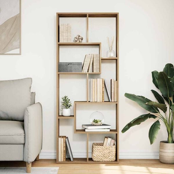 vidaXL Βιβλιοθήκη/Διαχωριστικό Χώρου Δρυς 67x25x161,5 εκ. Επεξ. Ξύλο