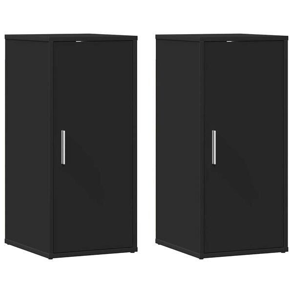 vidaXL Παπουτσοθήκες 2 τεμ. Μαύρες 32 x 35 x 70 εκ. από Μοριοσανίδα