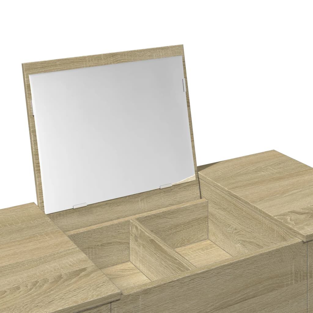 vidaXL Μπουντουάρ με Καθρέφτη Sonoma Δρυς 100x45x76 εκ.