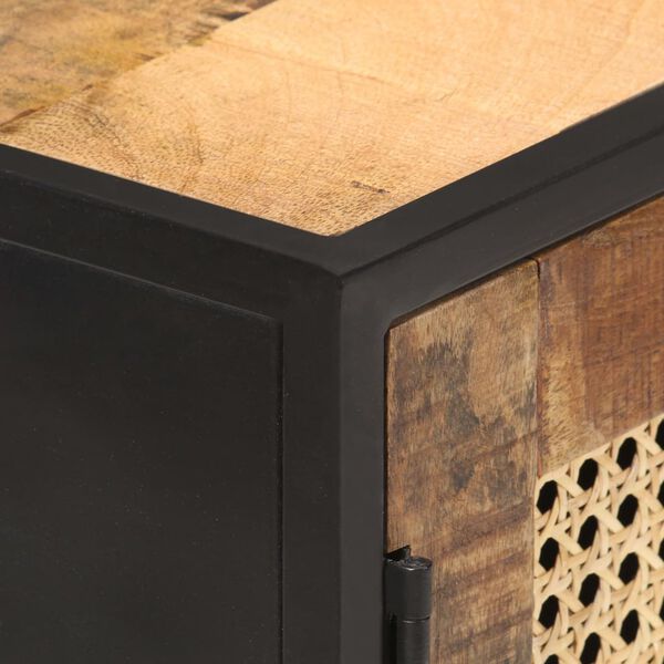vidaXL Ντουλάπι 60x35x75 εκ. Ακατέργ. Ξύλο Μάνγκο/Φυσικό Ζαχαροκάλαμο