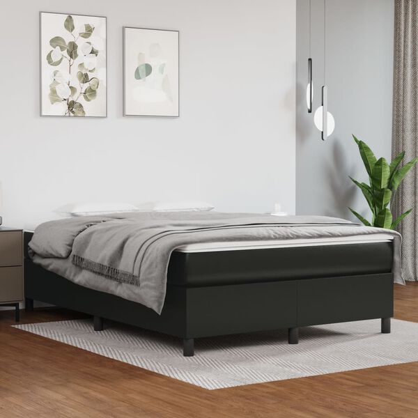 vidaXL &Kappa;&rho;&epsilon;&beta;ά&tau;&iota; Boxspring &mu;&epsilon; &Sigma;&tau;&rho;ώ&mu;&alpha; &Mu;&alpha;ύ&rho;&omicron; 140x190&epsilon;&kappa;.&alpha;&pi;ό &Sigma;&upsilon;&nu;&theta;&epsilon;&tau;&iota;&kappa;ό &Delta;έ&rho;&mu;&alpha;