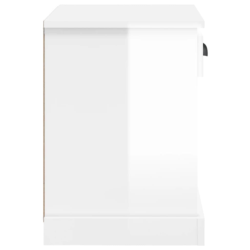 vidaXL Κομοδίνα 2 τεμ. Γυαλιστερό Λευκό 43x36x50 εκ.