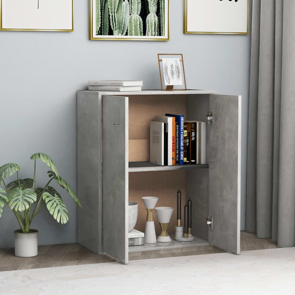vidaXL Ντουλάπι Γκρι του Σκυροδέματος 60 x 30 x 75 εκ. από Επεξ. Ξύλο