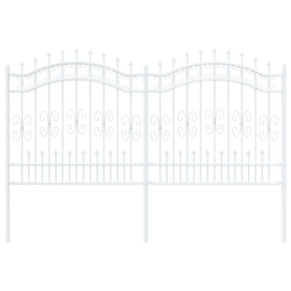 vidaXL Φράχτης Κήπου Λευκό 240 x 165 εκ. Ατσάλι με Επικάλυψη Πούδρας