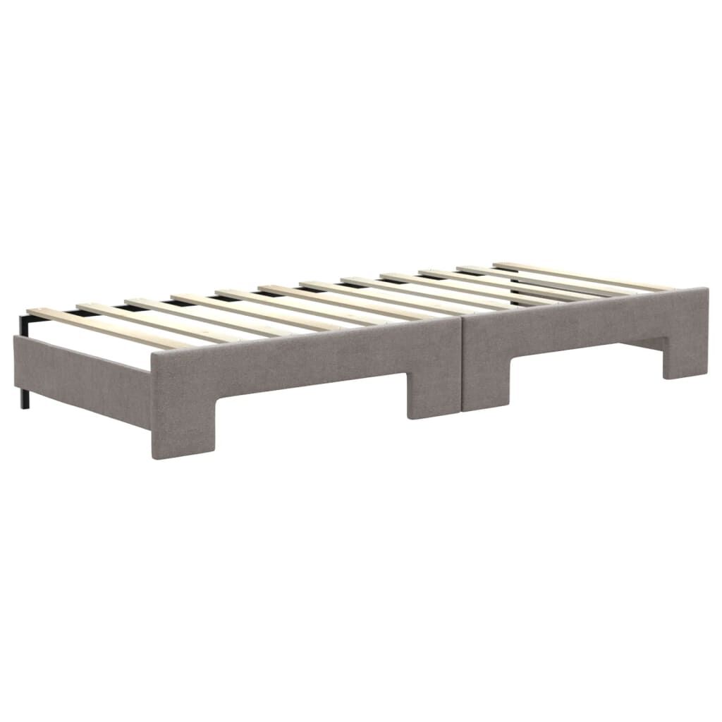 vidaXL Καναπές Κρεβάτι Συρόμενος Taupe 80x200 εκ. Υφασμάτινος Συρτάρια
