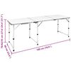 Τραπέζι Camping Πτυσσόμενο Ρυθμιζόμενου Ύψους 180 x 60 εκ. Αλουμινίου