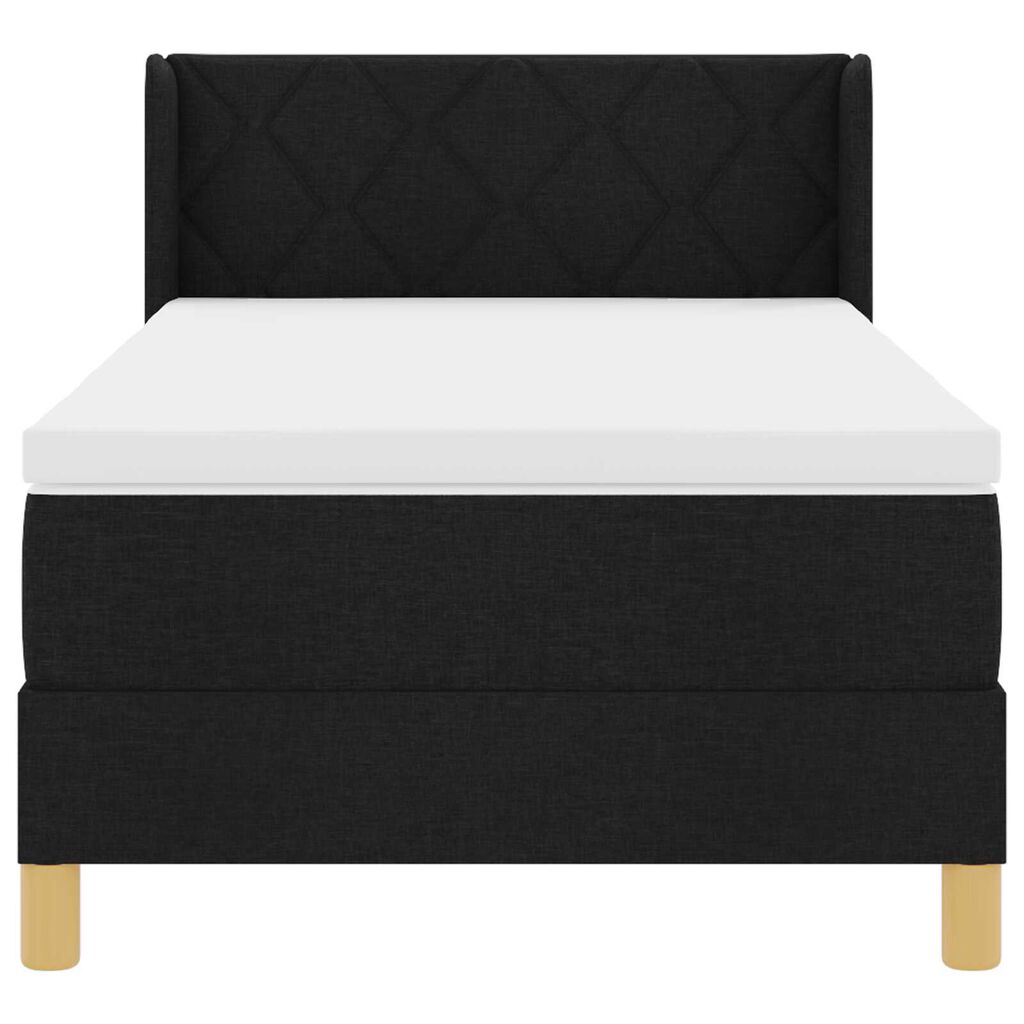 vidaXL Κρεβάτι με Ελατήρια με στρώμα Μαύρο 90 x 190 cm ύφασμα