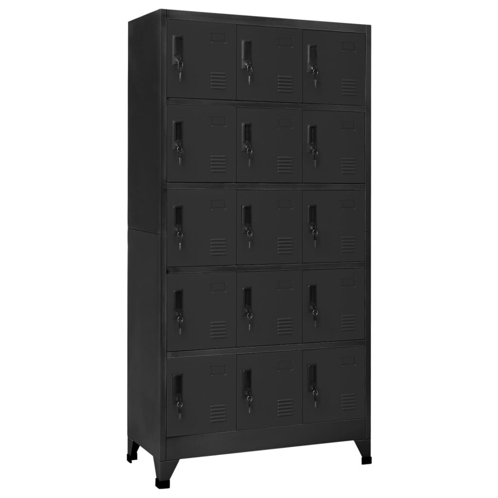 vidaXL Φοριαμός Ανθρακί 90 x 40 x 180 εκ. Ατσάλινος