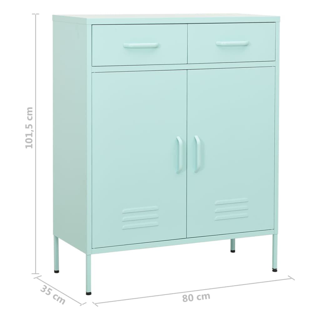 vidaXL Ντουλάπι Αποθήκευσης Χρώμα Μέντα 80 x 35 x 101,5 εκ. από Ατσάλι