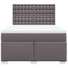 vidaXL Κρεβάτι Boxspring με Στρώμα Γκρι 160x200εκ. από Συνθετικό Δέρμα