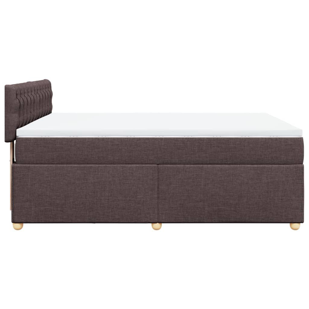vidaXL Κρεβάτι Boxspring με Στρώμα Σκούρο Καφέ 160x200 εκ Υφασμάτινο