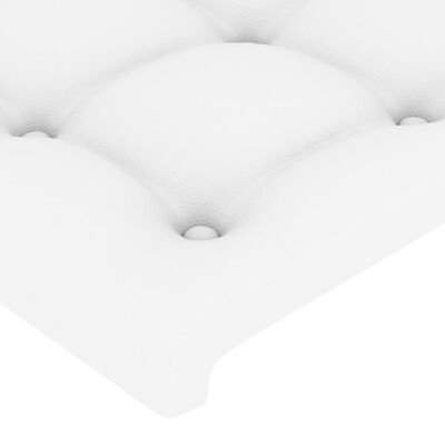 vidaXL Κεφαλάρι με Πτερύγια Λευκό 147 x 23 x 78/88 εκ. Συνθετικό Δέρμα