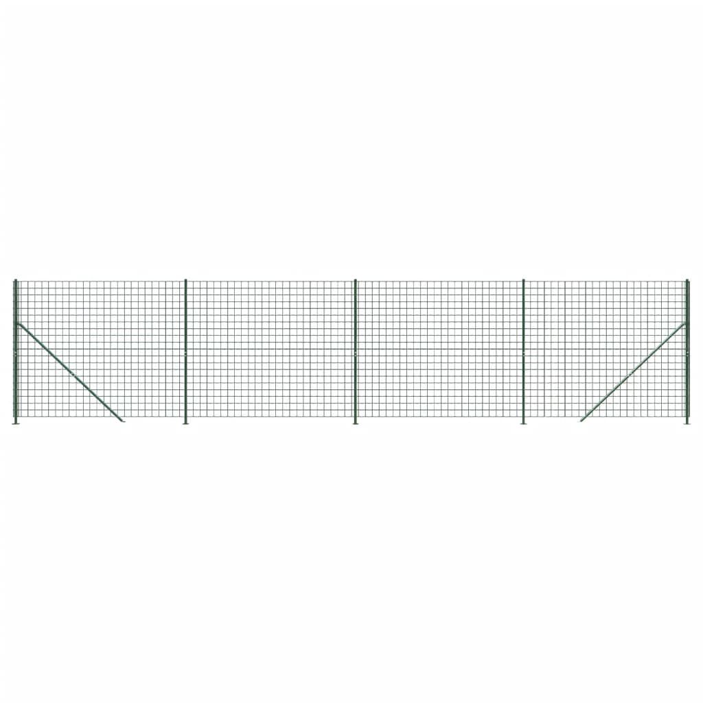 vidaXL Συρματόπλεγμα Περίφραξης Πράσινο 1,8x10 μ. με Βάσεις Φλάντζα