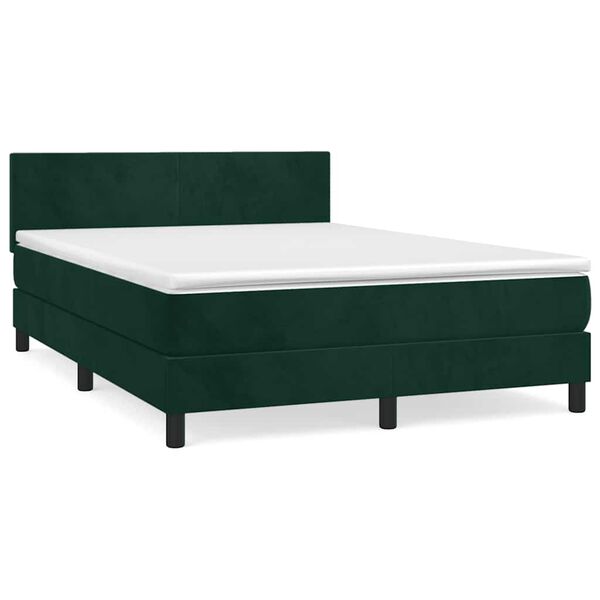 vidaXL &Kappa;&rho;&epsilon;&beta;ά&tau;&iota; Boxspring &mu;&epsilon; &Sigma;&tau;&rho;ώ&mu;&alpha; &Sigma;&kappa;&omicron;ύ&rho;&omicron; &Pi;&rho;ά&sigma;&iota;&nu;&omicron; 140x190&epsilon;&kappa;. &Beta;&epsilon;&lambda;&omicron;ύ&delta;&iota;&nu;&omicron;