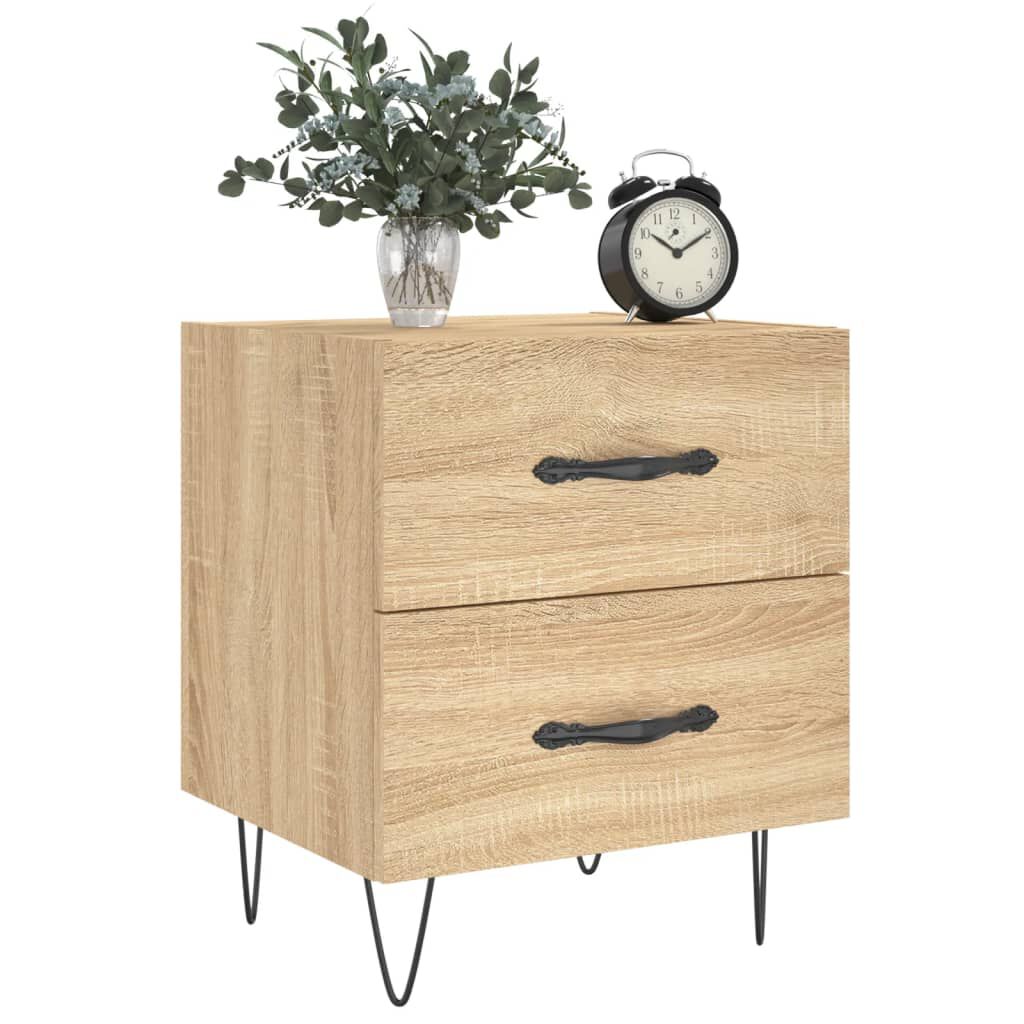 vidaXL Κομοδίνα 2 τεμ. Sonoma Δρυς 40 x 35 x 47,5 εκ. Επεξεργ. Ξύλο