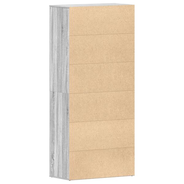 vidaXL Ντουλάπα Παπουτσιών Γκρι Σονομα 80x39x180 εκ. Επεξεργασμένο Ξύλο