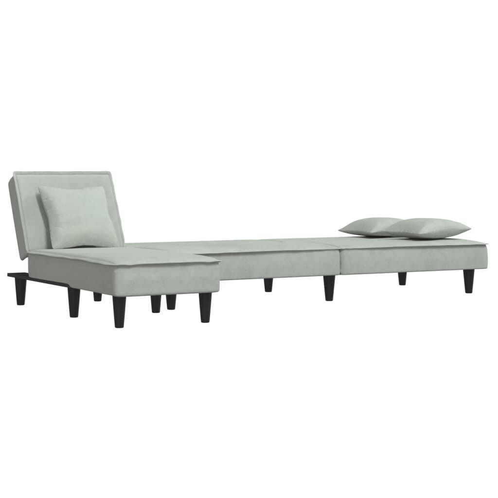 vidaXL Καναπές Κρεβάτι Γωνιακός Αν. Γκρι 255 x 140 x 70 εκ. Βελούδινος