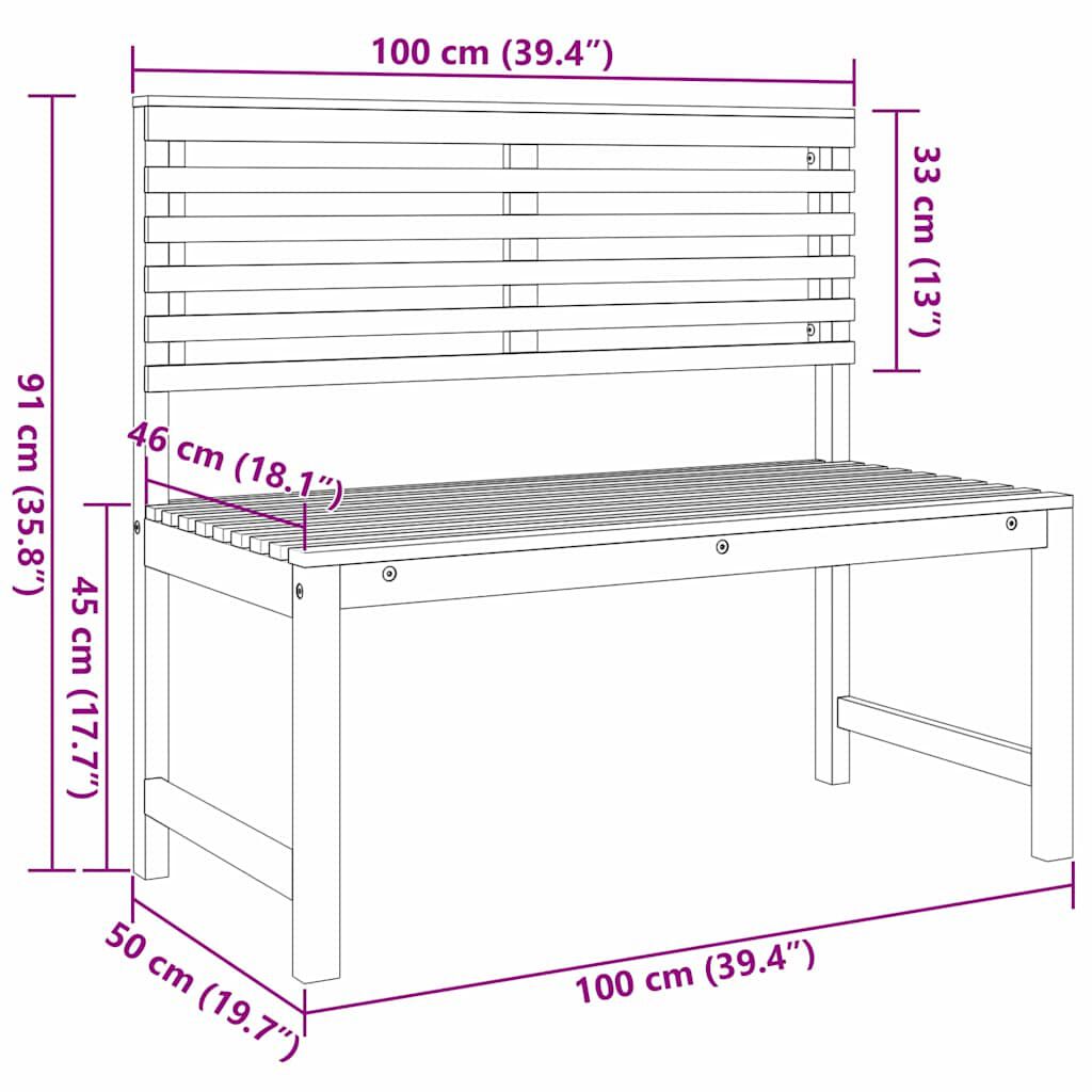 vidaXL Σετ Παγκάκι Κήπου 5 pcs Καφέ Μασίφ ξύλο ακακίας