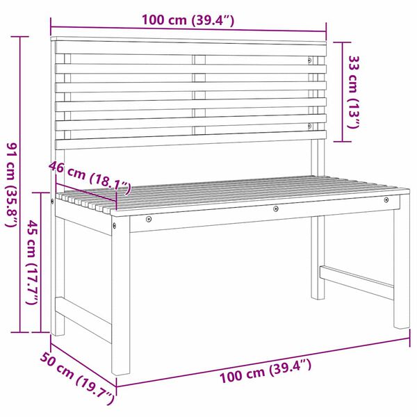 vidaXL Σετ Παγκάκι Κήπου 5 pcs Καφέ Μασίφ ξύλο ακακίας