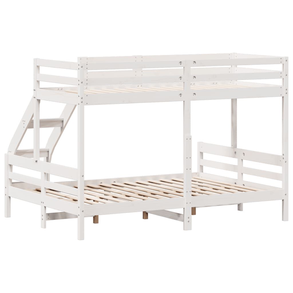 vidaXL Κουκέτα 90x200/140x200 εκ. Λευκό από Μασίφ Ξύλο Πεύκου