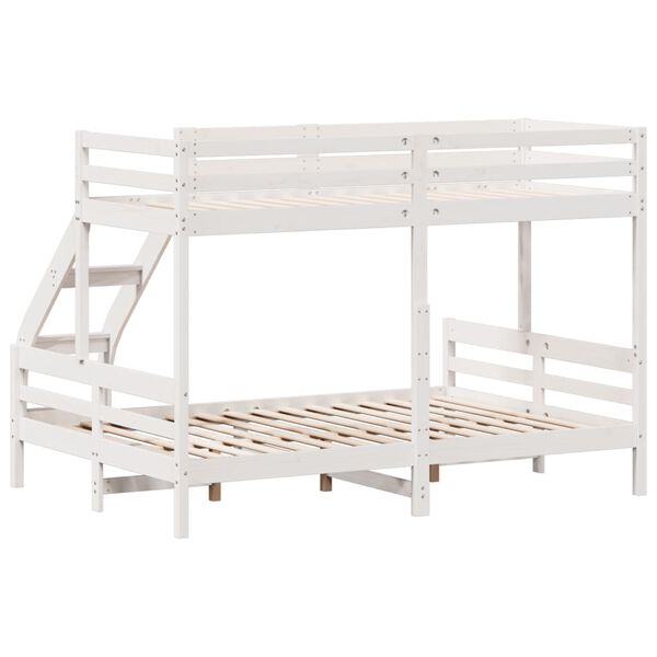 vidaXL Κουκέτα 90x200/140x200 εκ. Λευκό από Μασίφ Ξύλο Πεύκου