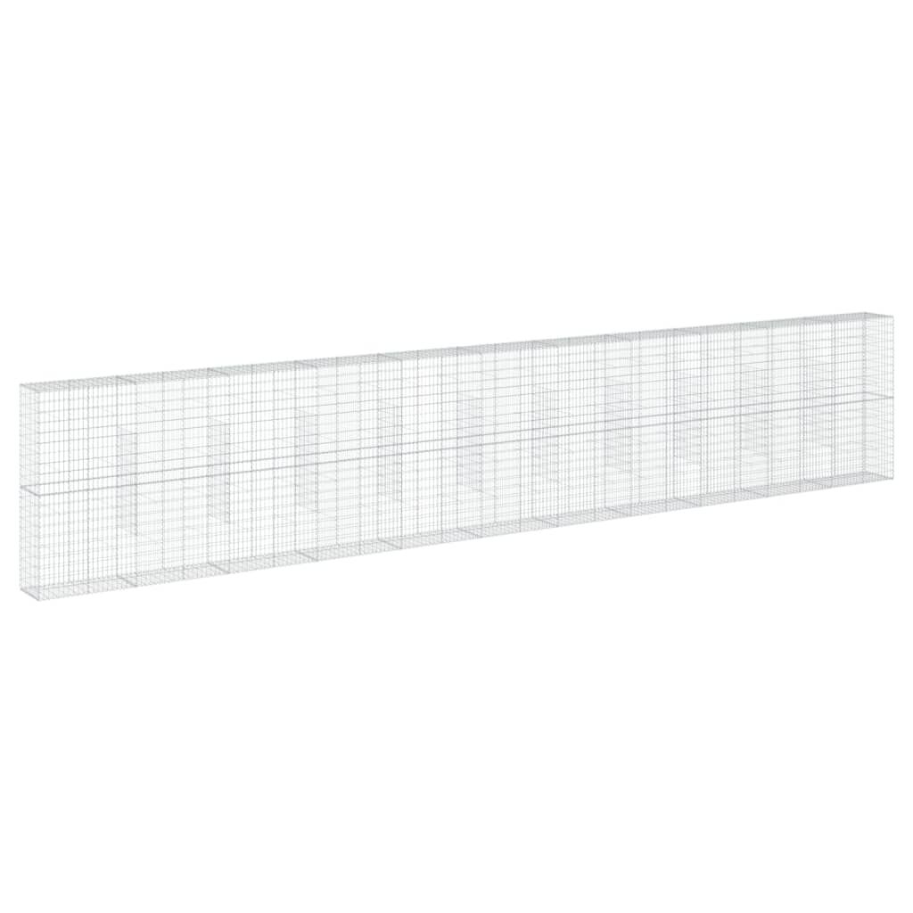 vidaXL Συρματοκιβώτιο με Κάλυμμα 1100x50x200εκ από Γαλβανισμένο Χάλυβα