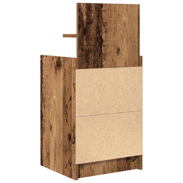 vidaXL Κομοδίνο με 2 συρτάρια Όψη Παλαιού Ξύλου 38x34x80 εκ.