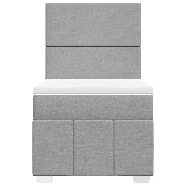 vidaXL Κρεβάτι Boxspring με Στρώμα Ανοιχτό Γκρι 100x200 εκ. Υφασμάτινο