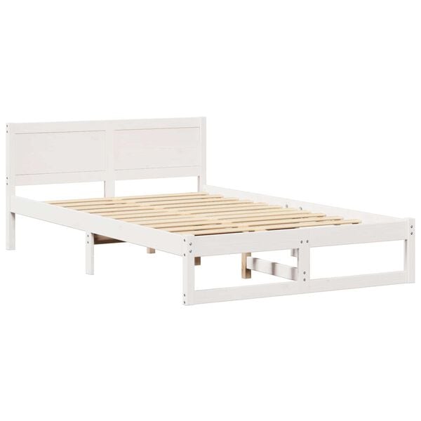 vidaXL Σκελετός Κρεβατιού Λευκό 120 x 200 cm Μασίφ ξύλο πεύκου