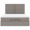 vidaXL Οθωμανικό κρεβάτι με στρώμα & LEDs Taupe 140x200 cm Ύφασμα