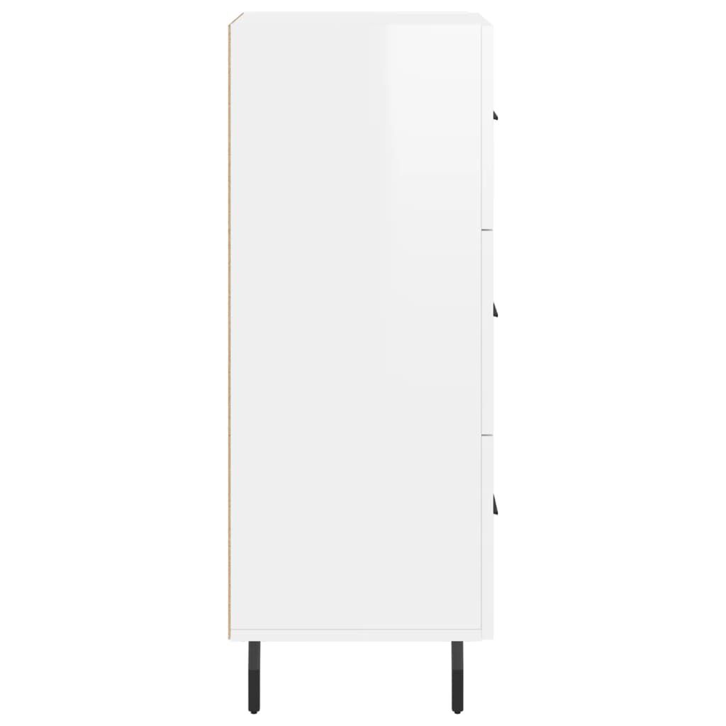 vidaXL Ντουλάπι Γυαλιστερό Λευκό 34,5x34x90 εκ. Επεξεργασμένο Ξύλο