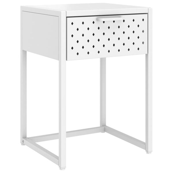 vidaXL Κομοδίνο Λευκό 38 x 35 x 54 εκ. από Ατσάλι