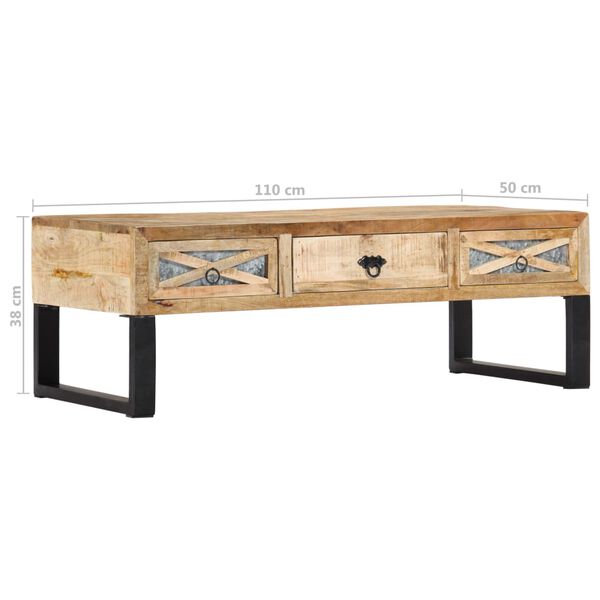 vidaXL Τραπεζάκι Σαλονιού 110 x 50 x 38 εκ. από Μασίφ Ξύλο Μάνγκο