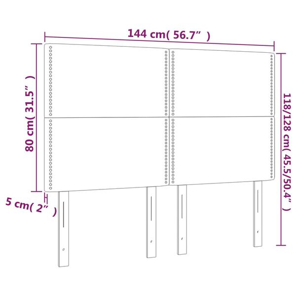 vidaXL Κεφαλάρια Κρεβατιού 4 τεμ. Σκ. Μπλε 72x5x78/88 εκ. Βελούδινα