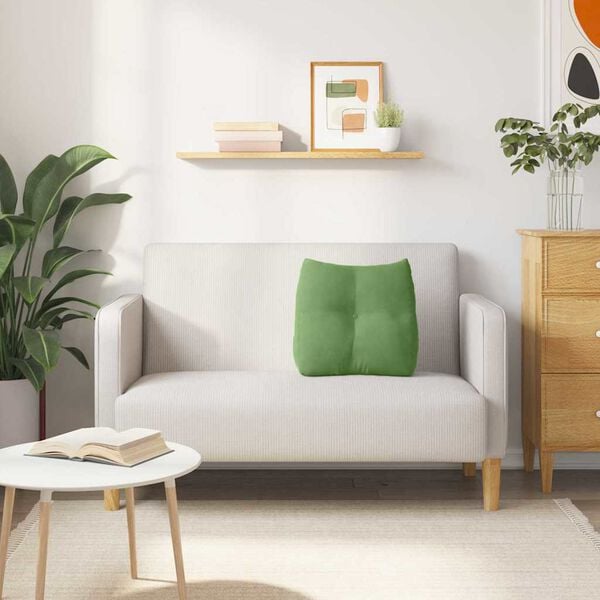 vidaXL Μαξιλάρι Πλάτης Ανοιχτό Πράσινο 45 x 24 x 50 εκ Βελούδο