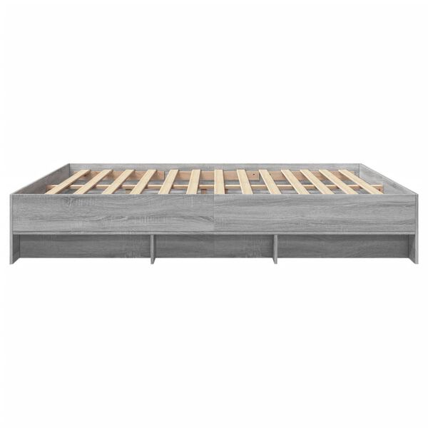 vidaXL Πλαίσιο Κρεβατιού Γκρι Sonoma 200x200 εκ. Επεξεργασμένο Ξύλο