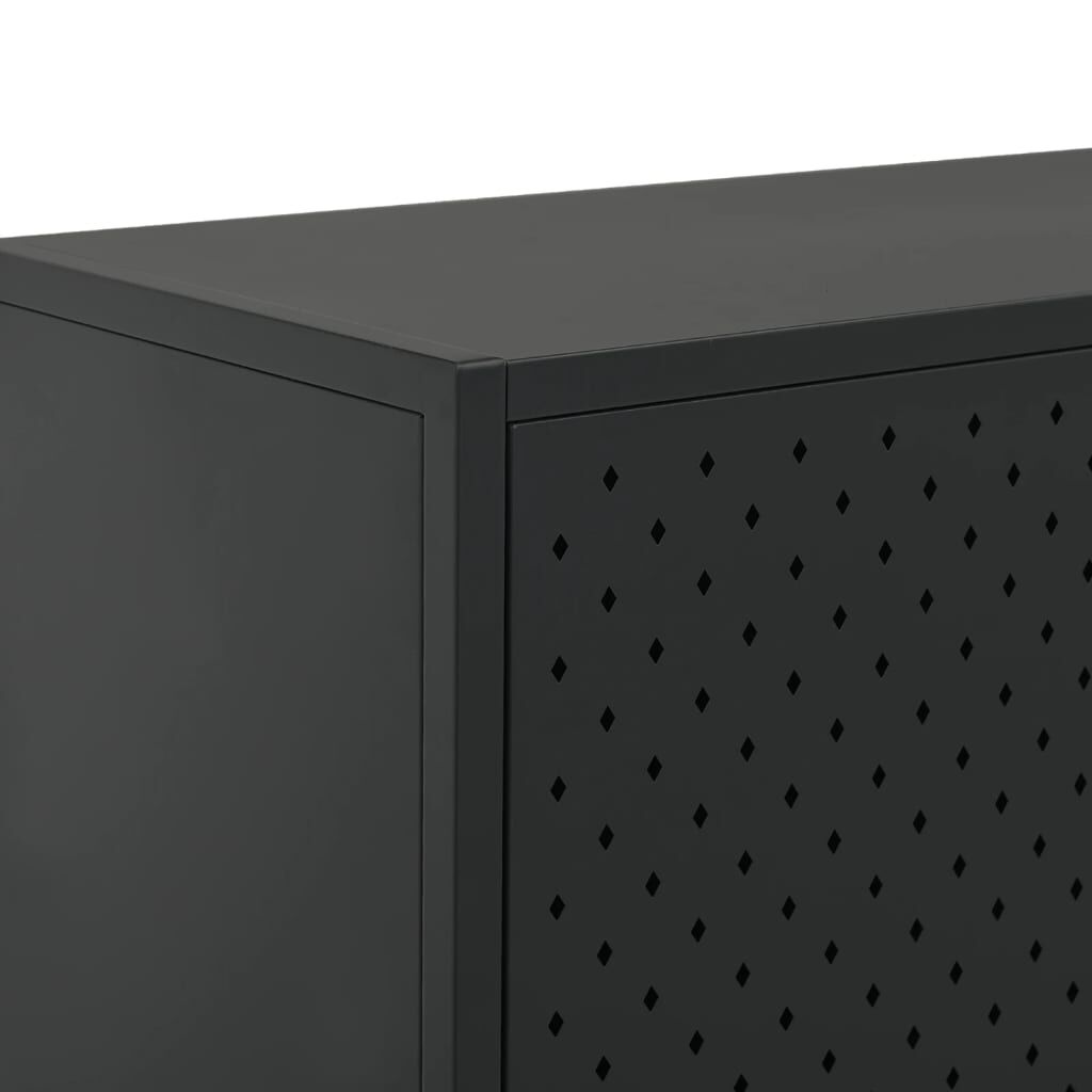 vidaXL Μπουφές Μαύρος 75 x 35 x 75 εκ. από Ατσάλι