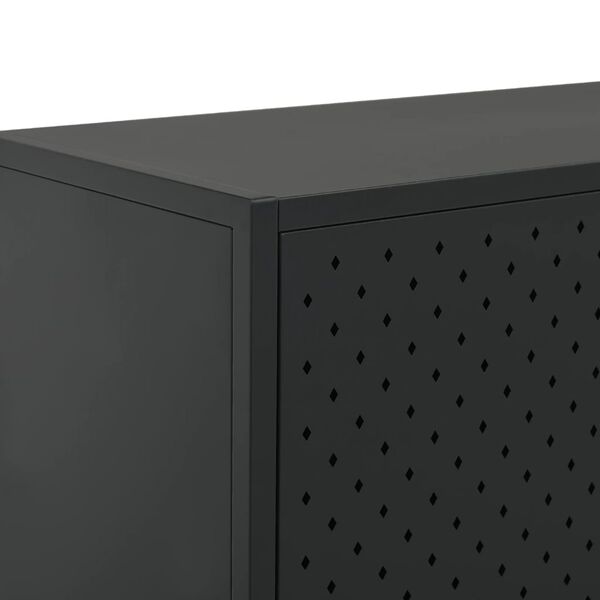vidaXL Μπουφές Μαύρος 75 x 35 x 75 εκ. από Ατσάλι
