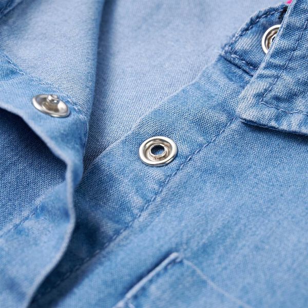 Φόρεμα Παιδικό Μακρυμάνικο Σκούρο Μπλε και Denim Μπλε 128