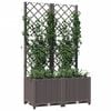 vidaXL Ζαρντινιέρα Κήπου με Καφασωτό Καφέ 80 x 40 x 136 εκ. από PP