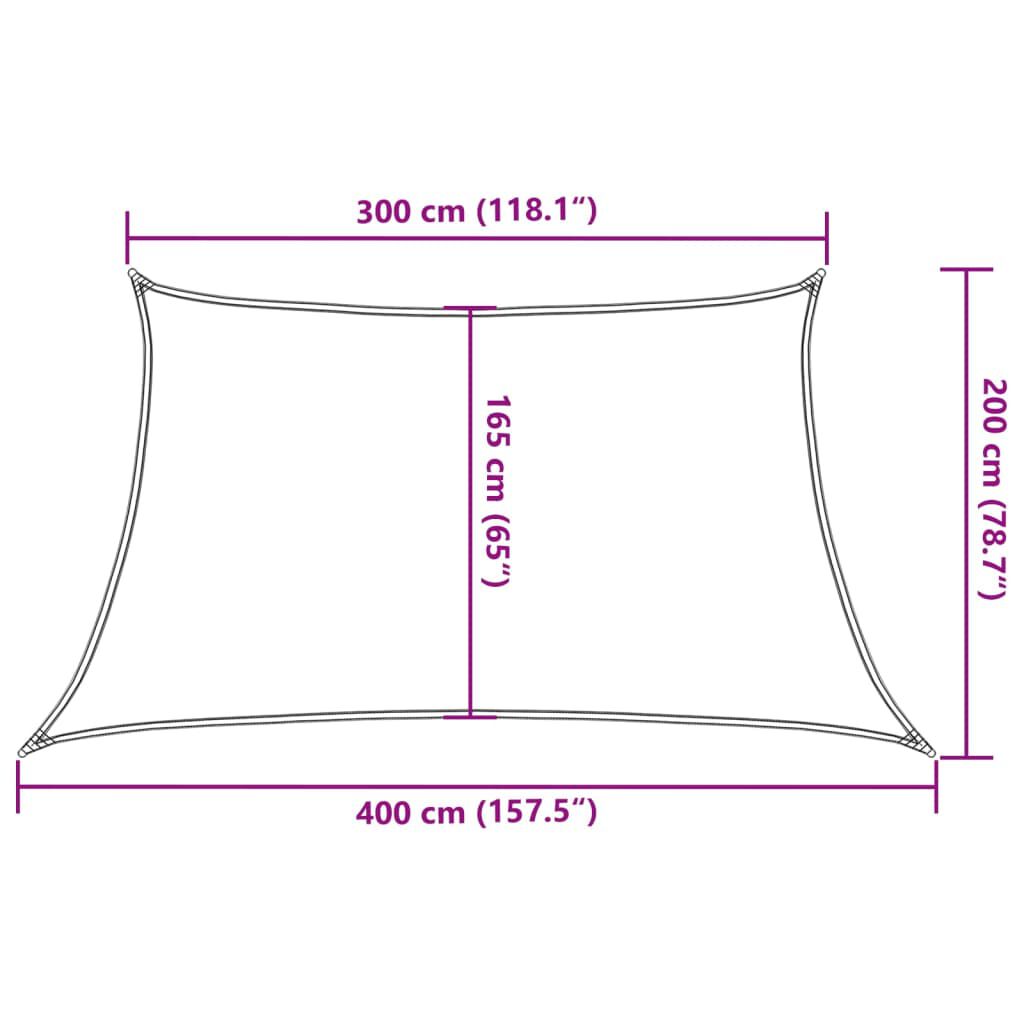 vidaXL Πανί Σκίασης Ανοιχτό Πράσινο 3/4 x 2 μ. από HDPE 160 γρ./μ²
