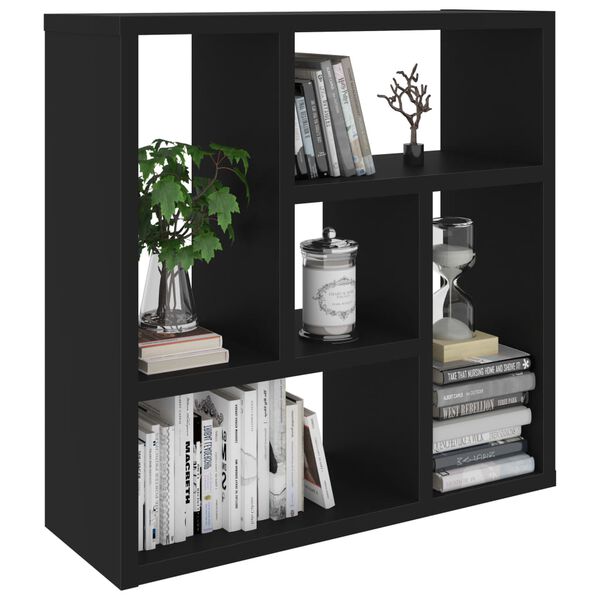 vidaXL Ραφιέρα Τοίχου Μαύρη 45,1 x 16 x 45,1 εκ. από Επεξ. Ξύλο